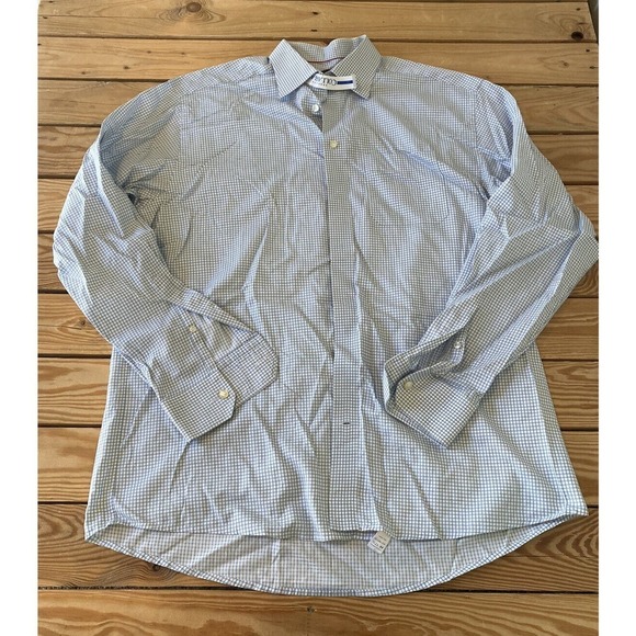 Etón Other - Eton Button Down Check Dress Shirt Size 17.5 Men’s Blue